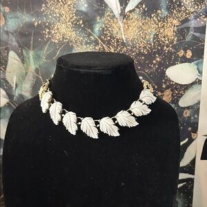 Elegant White Leaf Necklace